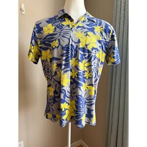 Cubavera Hawaiian Print Polo Pullover Size XL Cotton Resort Cruise Summer